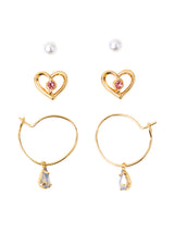 Women's Goldheart Stud and Hoops - Set of 3