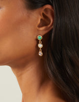 Women's Multi Pave Jewel Drop Earrings