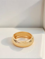 Women's Gold Chunky Hammered Bangle Bracelet