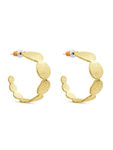 Women's Gold Textured Circle Hoop Earrings