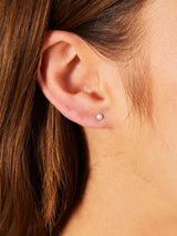 Women's Pink Enamel Flower Stud Earrings - Set of 3