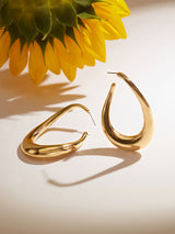 Women's Gold Chunky Hoop Drop Earrings