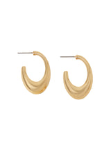 Women's Gold Chunky Curve Drop Hoop