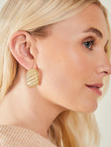 Women's Gold Chunky Croissant Stud Earrings