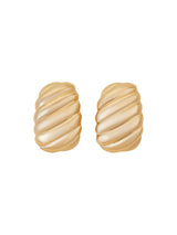 Women's Gold Chunky Croissant Stud Earrings