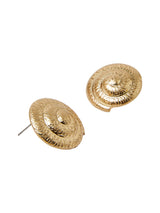 Women's Gold Brushed Swirl Statement Earrings Gold