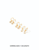Women's Blue Harvest Pearl Huggie Hoop Earring - Set of 3