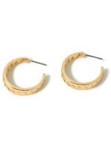 Women's Gold Super Classics Etched Plait Hoop
