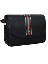 Women's Black Casual Textured Sling Bag