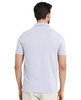 Men's Blue Casual Regular Fit Solid Half Sleeves Polo Tshirt