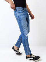 Men's Blue Casual Slim Fit Jeans