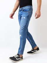 Men's Blue Casual Slim Fit Jeans
