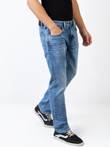 Men's Blue Casual Straight Fit Jeans