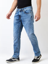 Men's Blue Casual Straight Fit Jeans