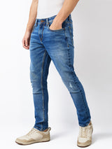 Men's Blue Casual Slim Fit Jeans