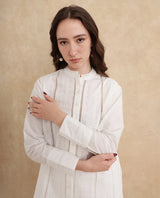 Women's White Casual Full Sleeves Top
