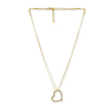 Women's Gold and Rhodium Plated Lovely Heart Designer Pendant with Chain