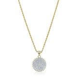 Girls Gold Plated Diamante Circle Minimal Pendant with Chain