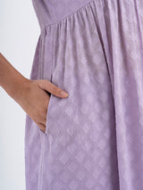 Women's Purple Daily Three Quarter Sleeve Regular Sleeve Kurta Set