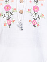 Girls Beige Festive Top with Culotte