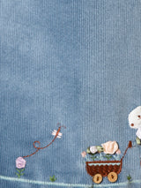 Girls Blue Casual Full Sleeves Dungaree with Top