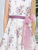 Girls Pink Casual Dress with Belt