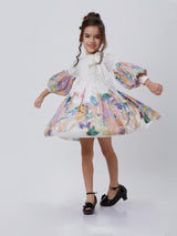 Girls Cream Western Wear Dress