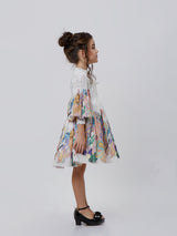 Girls Cream Western Wear Dress