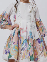 Girls Cream Western Wear Dress