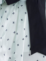 Girls Green Party Full Sleeves Dress with Belt