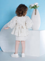 Girls Beige Party Wear Dress