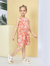 Girls Rust Casual Wear Jumpsuit