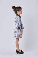 Girls Black Party Wear Kaftan Dress