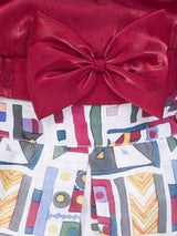 Girls Maroon Party Wear Top With Skirt