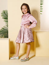 Girls Pink Festive Skirt with Top