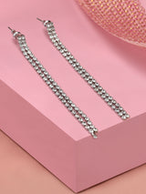 Women's Silver Crystal Cupchain Slinky Drops