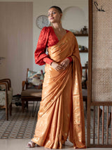 Women's Yellow Modal Viscose Saree