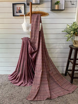 Women's Brown Mul Cotton Saree