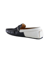 Men's Black and White Color Block Loafers