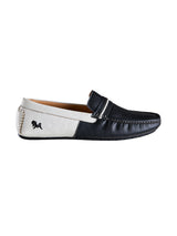 Men's Black and White Color Block Loafers
