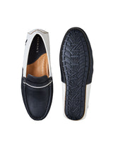 Men's Black and White Color Block Loafers