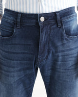 Men's Blue Casual Slim Fit Solid Jeans