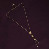 Women's Gold Plated Butterfly Long Chain Necklace Waterproof & Anti-Tarnish