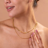 Women's Gold Plated Double Chain Delight Necklace Waterproof & Anti-Tarnish