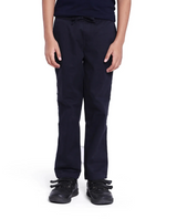 Boys Navy Casual Straight Fit Solid Trouser