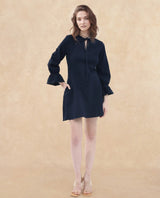 Women's Navy Casual Three Quarter Sleeves Dress