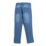 Girls Blue Straight Fit Cropped Non-Stretchable Jeans