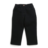 Girls Black Wide Leg Regular Non-Stretchable Jeans