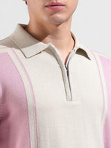 Men's Slim Fit Textured Polo Collar Tshirt