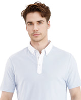 Men's Blue Casual Regular Fit Solid Half Sleeves Polo Tshirt